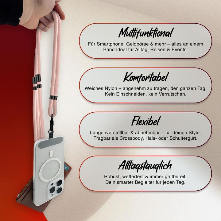 Actual product image Nalia HoldMe Lanyard Handykette - Universal Trageband für Smartphones - Verstellbar, Soft & Elastisch