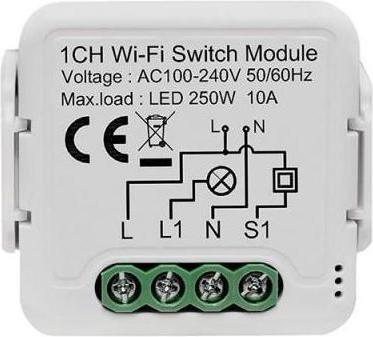 Image du produit Netplus NPLLSW01-10A - Smart Relay Switch Module 10A 1 canal Wi-Fi (Actionneur de commutation)