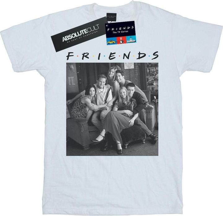 Actual product image Friends Womens/Ladies Black And White Photo Cotton Boyfriend T-Shirt (XXL)