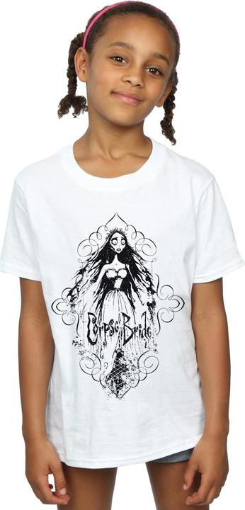Actual product image Corpse Bride Girls Sketched Bride Cotton T-Shirt (152, 158)