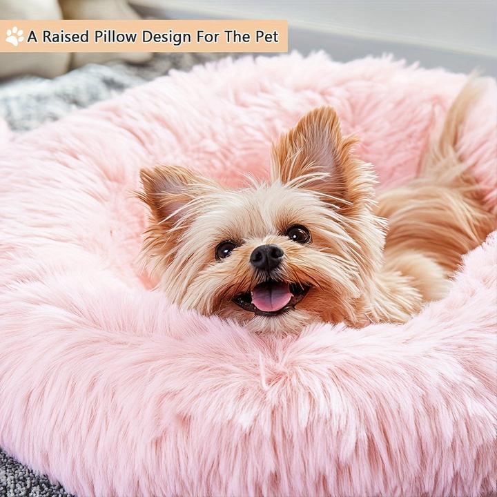 Produktbild Alopini Beruhigendes Hunde- & Katzenbett, Donut Cuddler Wärmendes Kuscheliges Weiches Rundes Bett (Katze, Hund)