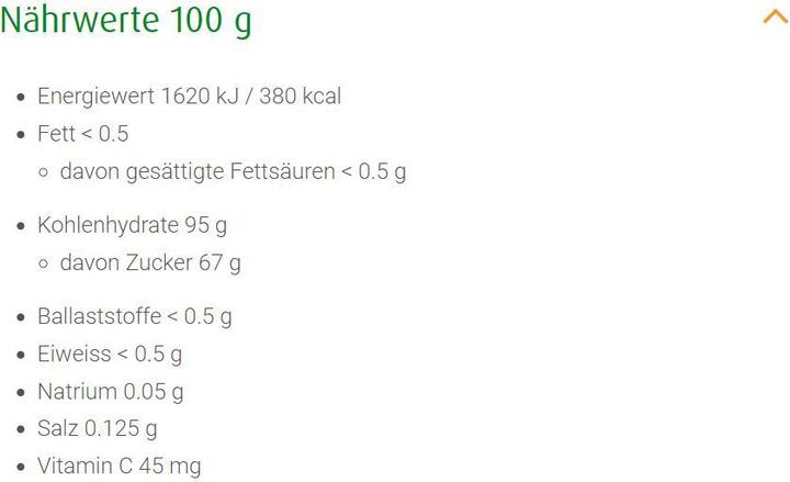 Nährwerte und Zutaten A. Vogel Salvia Bonbons (1 Stk., 75 g)