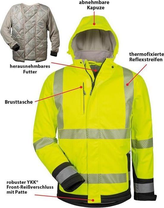 Produktbild Elysee Warnschutz-Softshelljacke Melvin Grösse XXL gelb/schwarz (XXL)