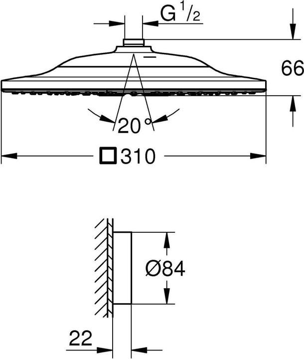 Actual product image Grohe SmartConnect 310 (2 Beam types, 10 l/min)
