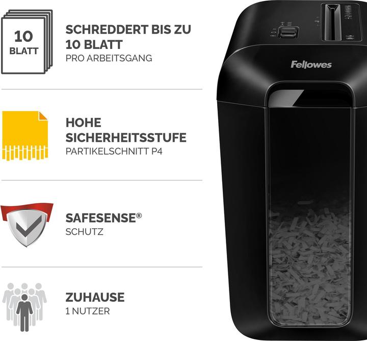Immagine prodotto Fellowes Powershred LX65 P-4 trituratore, 10 pagine (Taglio delle particelle)