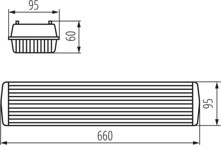 Actual product image Kanlux Damp-proof diffuser light DICHT 4LED PI G13 Grey 2x IP65 31322 (G13)