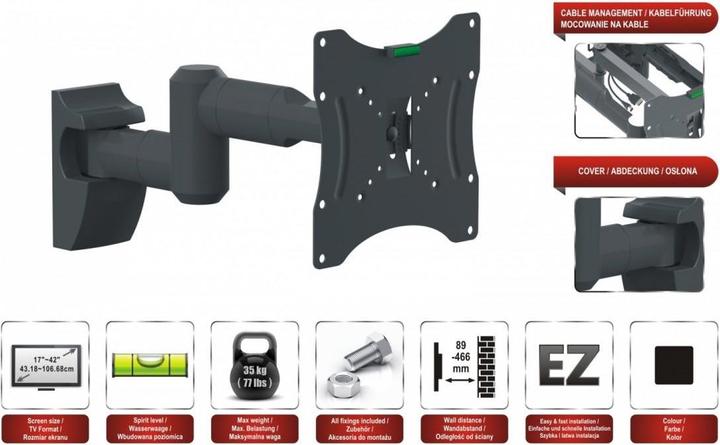 Immagine prodotto Red Eagle Supporto a parete per TV LED - FLEXI APOLLO 17-42 - Accessori TV TFT/LCD (Muro, 42", 35 kg)