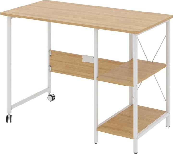 Maclean Loft Klappschreibtisch Masse: 107x45x75cm max - 150 kg mit Platte Buche hell MC-411 W (107 x 45 x 75 cm)