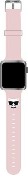 Karl Lagerfeld KLAWMSLCP Cinturino Apple Watch 38/40 / 41 mm rosa / cinturino rosa Silicone Choupette Heads (38 mm, 40 mm, Silicone)