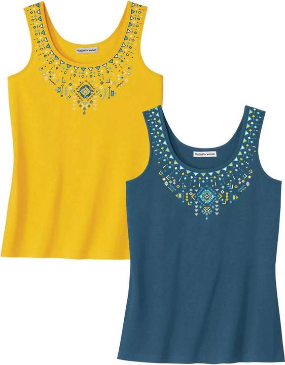 Atlas For Women 2erPack Tops mit bedrucktem Ausschnitt (38, 39, 40)
