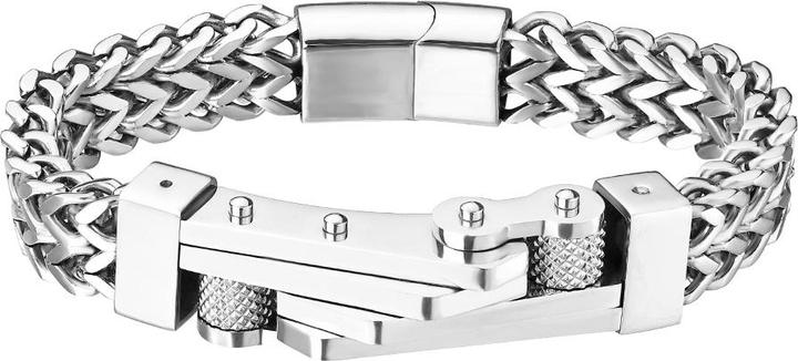 Actual product image Star Piercing Weizenkette silber zweireihig und Fahrradkette (21 cm, without brass, Surgical steel 316L)