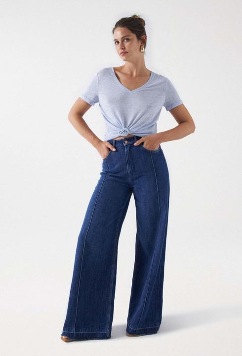 Immagine prodotto Salsa Jeans Magliette Maglietta in lino con scollo a V (L)