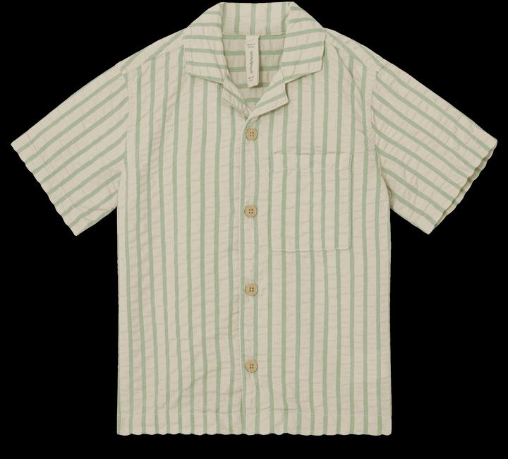 Produktbild Garbo & Friends Seersucker Kurzarmhemd Stripe Emerald (122)