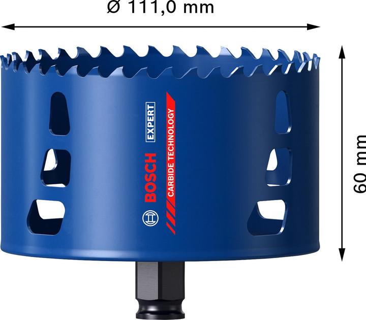 Actual product image Bosch Professional Zubehör Expert Tough Material hole saw, 111 x 60 mm (111 millimetres)