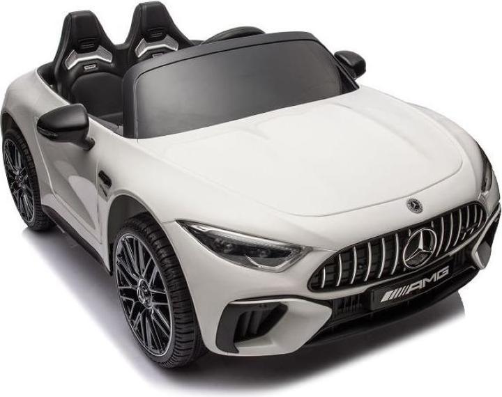Produktbild Es-toys Kinderfahrzeug - weiss - Elektro Auto Mercedes SL63 AMG - Lizenziert - MP3 + Ledersitz + EVA (12 V)