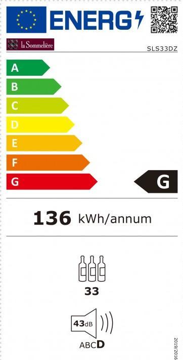 Label énergétique La Sommelière Armoire à vin SLS33DZ 2 zones