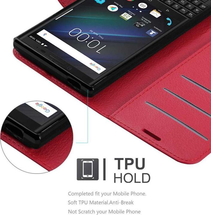 Actual product image Cadorabo Book with stand function cover (Blackberry KEY2 LE)