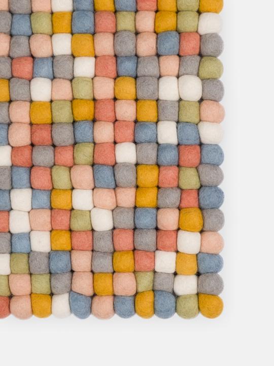 Actual product image Myfelt Liese felt ball rug square (70 x 100 cm)