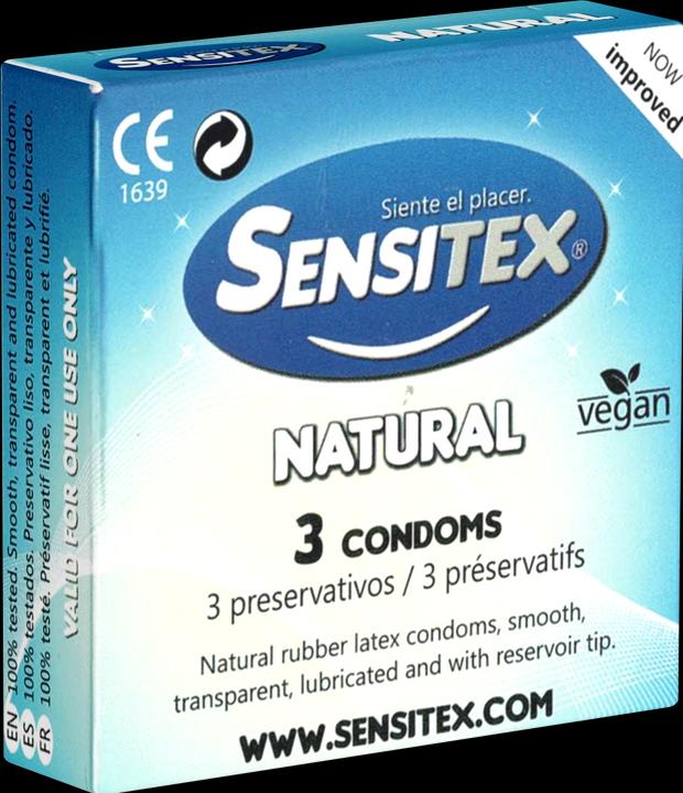 Actual product image Sensitex "Natural" 3 natural and vegan condoms from Spain (3 pcs.)