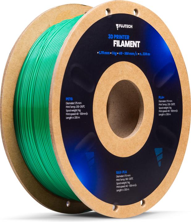 Actual product image Fuj Tek PETG Filament for 3D Printer, 1.75 mm, Green (PETG, 1.75 mm, 1400 g, Green)