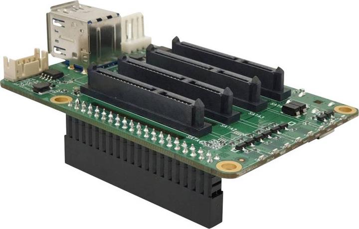Actual product image Allnet Raspberry 4 SATA HAT Quad NAS Board for Network Storage