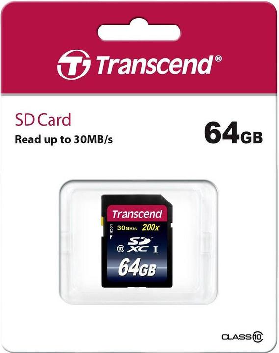 Actual product image Transcend SDXC Ultimate 200x (64 GB, SDXC, U1, UHS-I)