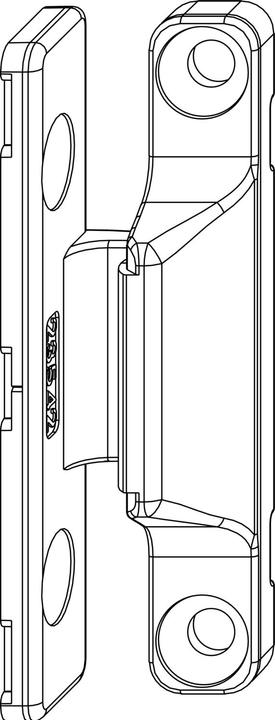 Maco Chiusura a pressione, parte di anta e telaio in legno, argento (52389)