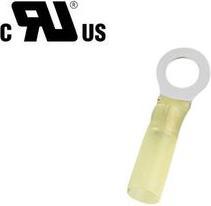 Actual product image RND Electronics Ring cable lug, yellow, 8.4mm, 5/16, 6mm², pack of 50 pieces