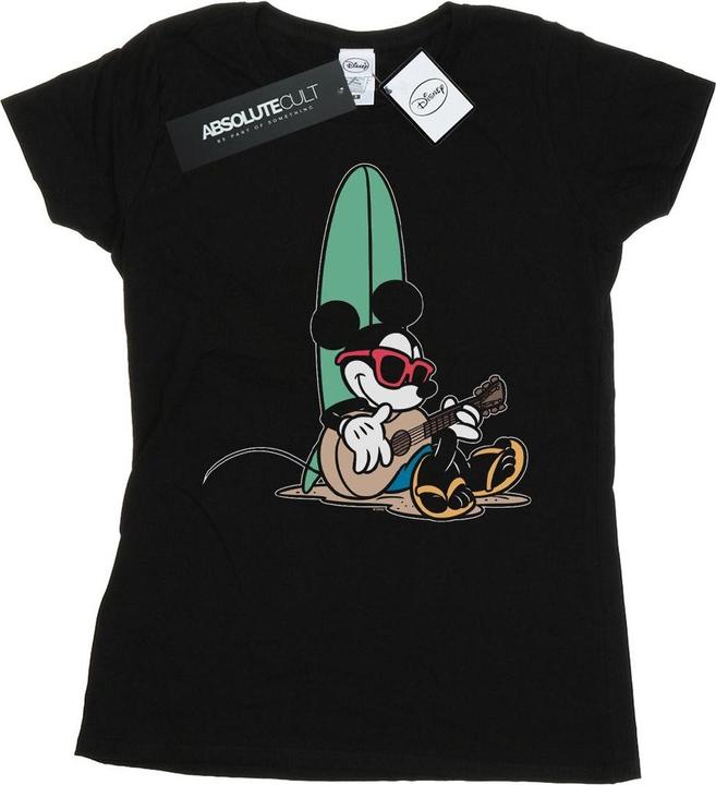 Actual product image Disney Womens/Ladies Mickey Mouse Surf And Chill Cotton T-Shirt (XL)