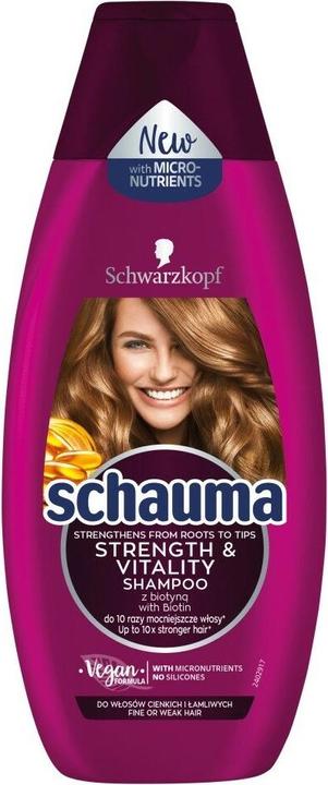 Schwarzkopf Schauma Shampooing Force & Vitalité - Cheveux fins et cassants 400ml (400 ml, Shampoing liquide)