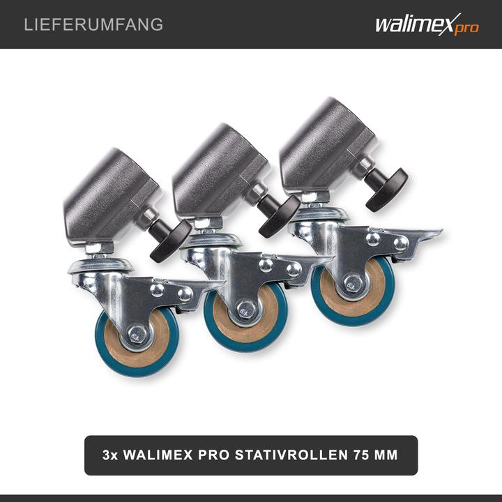 Image du produit Walimex pro pro 23094 Roulettes pour trépied Pro 7525 Lot de 3 75mm (Pieds de trépied)