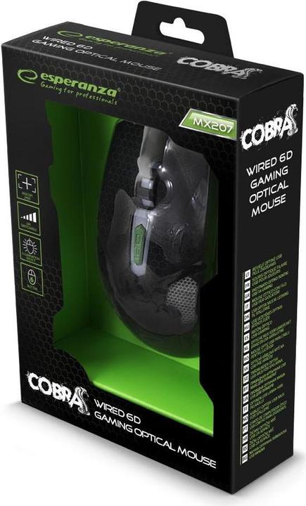 Image du produit Esperanza Souris de jeu MX207 Cobra EGM207G verte (Filaire)