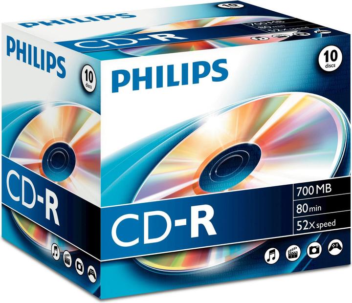 Actual product image Philips 1x10 CD-R 80Min 700MB 52x JC (10 x)