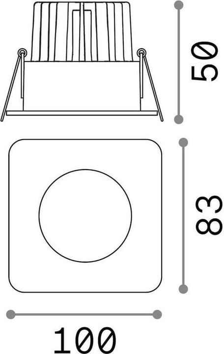 Actual product image Ideal lux ROOM-65 LED recessed light 8W black warm white 252056 (800 lm)