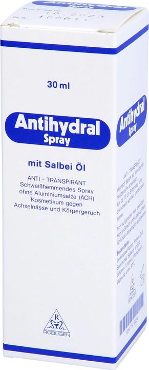 Actual product image Robugen Antihydral spray with sage oil anti-perspirant, 30 ml solution (Spray, 30 ml)