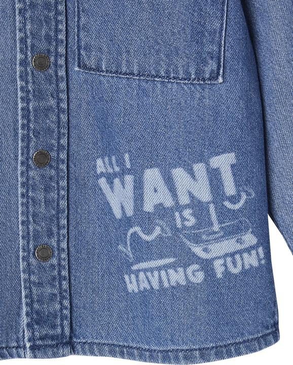 Produktbild Vertbaudet Jungen Jeanshemd mit Kapuze und Aufnähern (92)