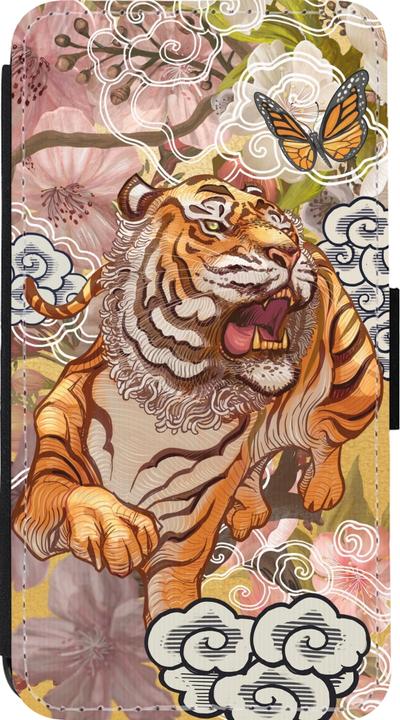 Produktbild PhoneLook Hülle Wallet schwarz Spring 23 japanese tiger (Apple iPhone 13 mini)