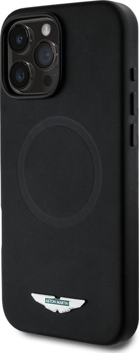 Actual product image Aston Martin Case HC FW Logo to iPhone 16 Pro Max MagSafe black (Apple iPhone 16 Pro Max)