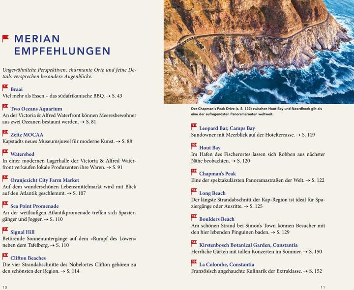 Produktbild MERIAN Reiseführer Kapstadt mit Winelands & Garden Route (Deutsch, Sandra Vartan, 2021)