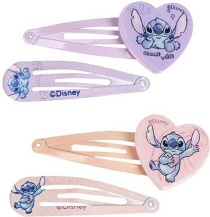 Cerdá Disney Stitch Hair Accessories Beauty Set for Girls, Set Includes Pink and Purple 4 Hair Pins and 1 (Haargummi)