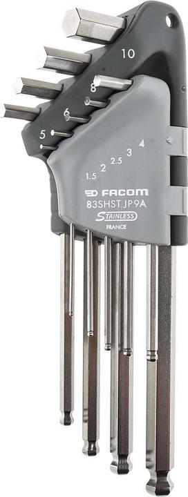 Actual product image Facom 9 piece L-shaped INOX set