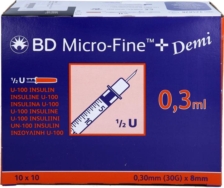 Actual product image BD MICRO-FINE+ U100 Ins.Spr. 0.3x8 mm, 100 pcs SRI