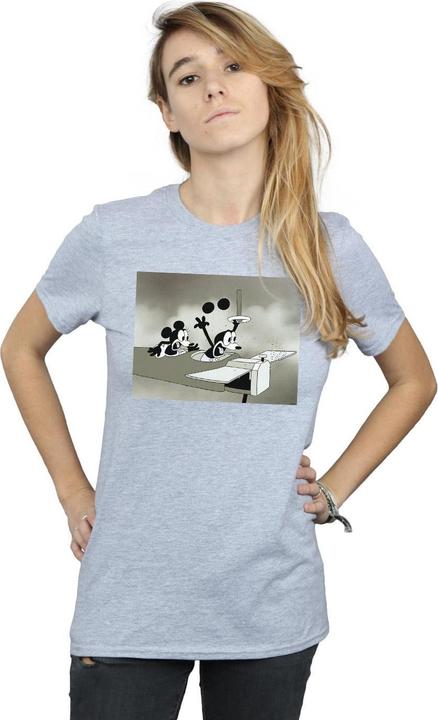 Actual product image Disney Womens/Ladies Mickey Mouse Crazy Pilot Cotton Boyfriend T-Shirt (XXL)
