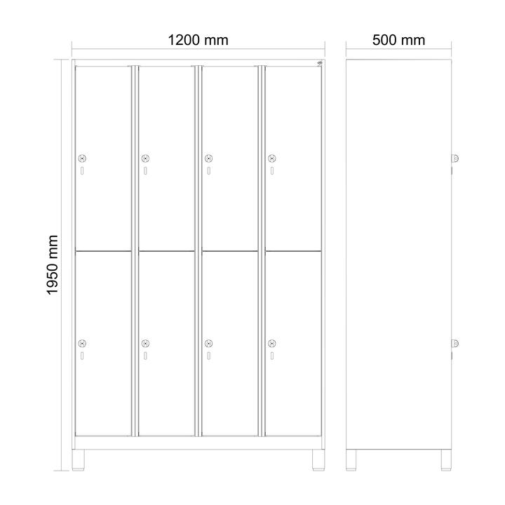 Image du produit C+P Vestiaire double Classic Plus, largeur de compartiment 30 cm, avec pieds