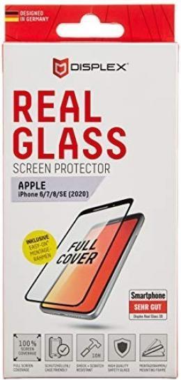 Produktbild Displex Real Glass, Full Cover Panzerglas (1 Stück, Apple iPhone 6, Apple iPhone 7, Apple iPhone 8, Apple iPhone SE (2nd Gen), Apple iPhone SE (3rd Gen))