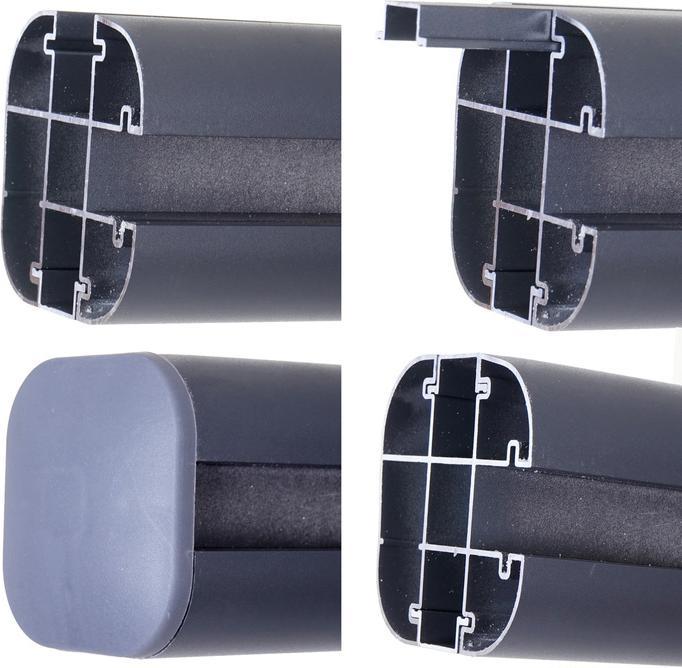 Produktbild Swisshandel24 WPC-Sichtschutz Sarthe, Windschutz Zaun, Alu-Pfosten 2er Set, 3,75m grau (7.50 cm)
