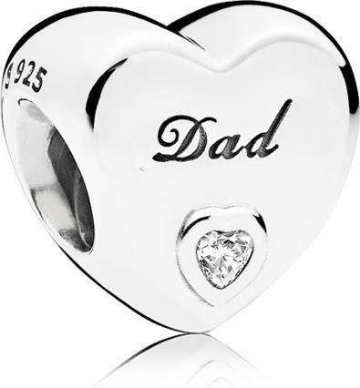 Pandora Dad-Herz Charms/Beads (Silber)