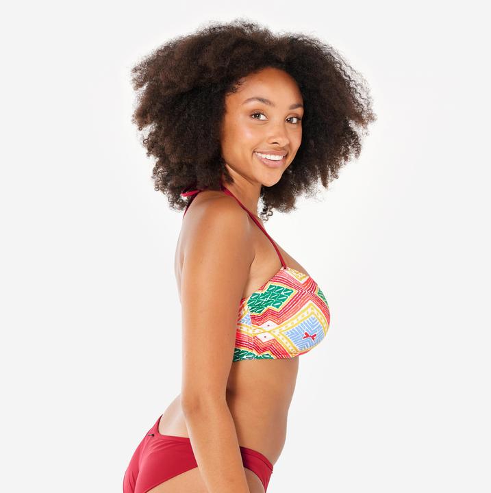 Immagine prodotto Olaian Bikini-Oberteil Damen Bandeau Surfen Lori Sangria rot (75 B)