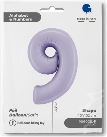 Immagine prodotto Grabo Maxi pallone in foil numero 9 lavanda satinato