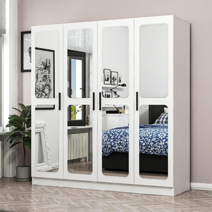 Actual product image Skye Decor Kale Mirror Four Door Wardrobe